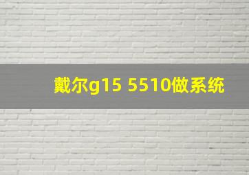 戴尔g15 5510做系统